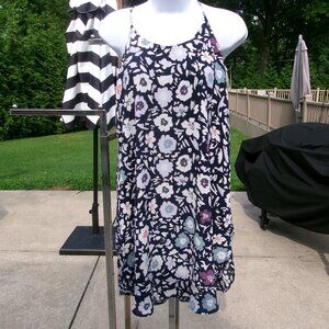 LOFT NAVY FLORAL PRINT DRESS PXS